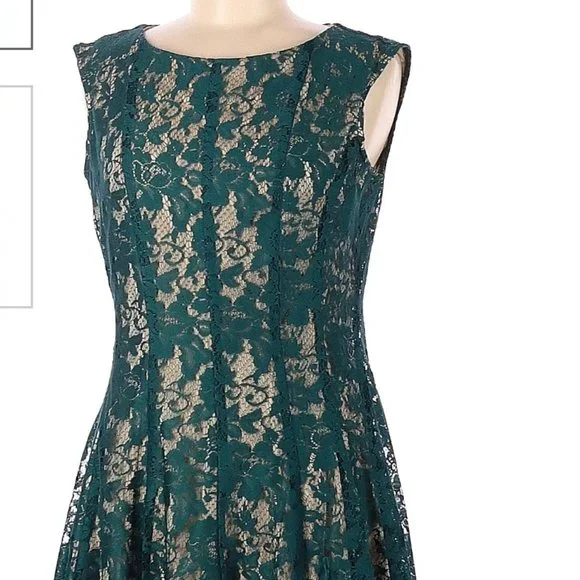 slim fit dress slacks Andrea & Leo A1421 Lace Beaded Floral Mermaid Dress, Sage / 12 main image 0